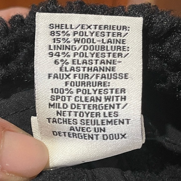 UGG Wool Blend Cap Hat With Sherpa Earflap Black Trapper Mens Size S/M New - Picture 11 of 13